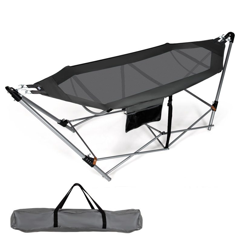 Hamac de camping avec support Chrisshanno, Gris foncé