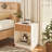 Fluted Nightstands Set Of 2, Modern Mid - Century  Bedside Table With Drawer & Open Storage Shelf, End Table For Bedroom, Living Room, Office, Sofa Side Couch  (White+Oak)-601159084