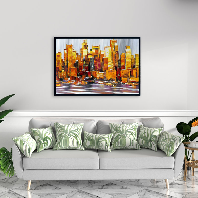 «Orange Buildings» sur toile