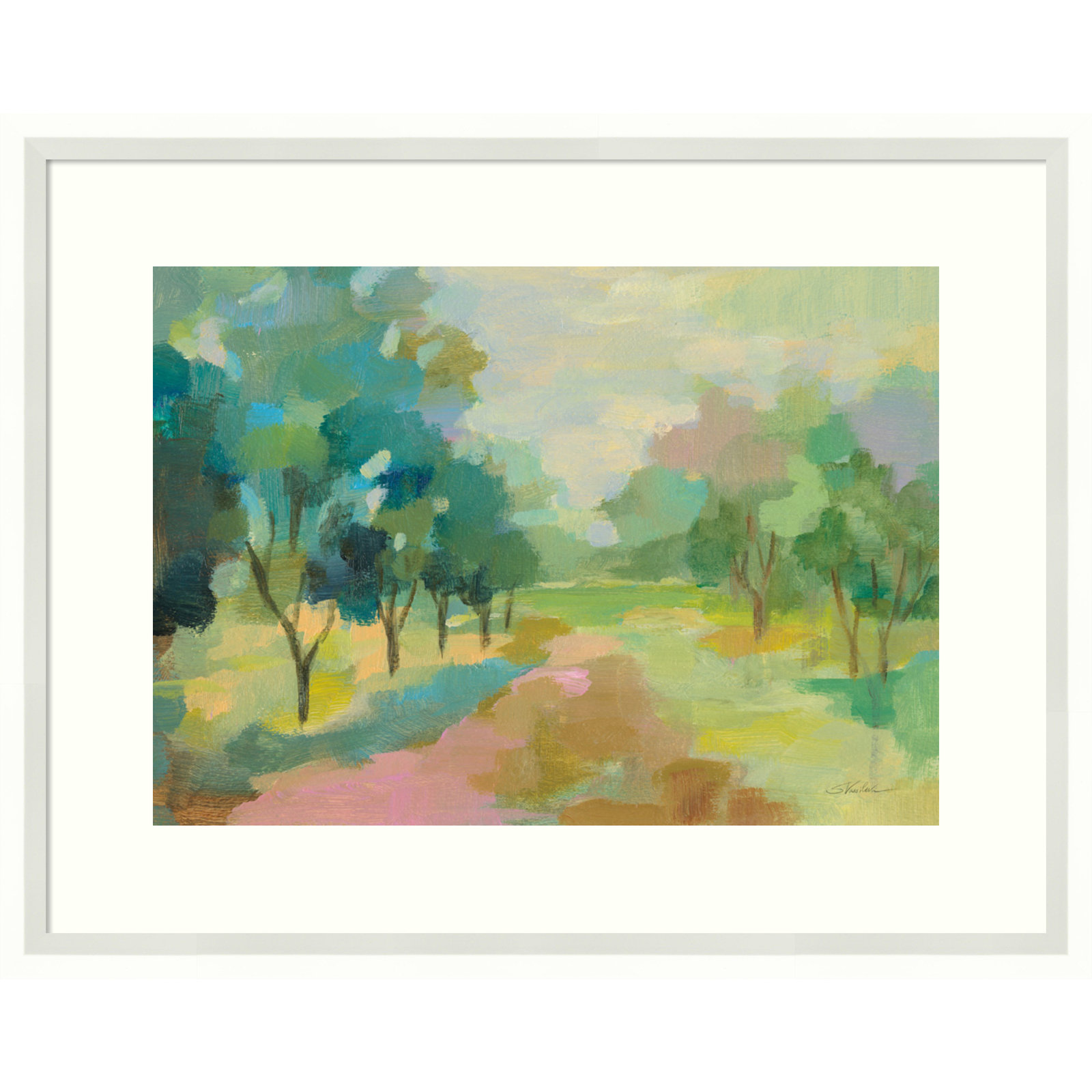 Sunrise Forest by Silvia Vassileva, 15" H x 19" W, White Framed Paper