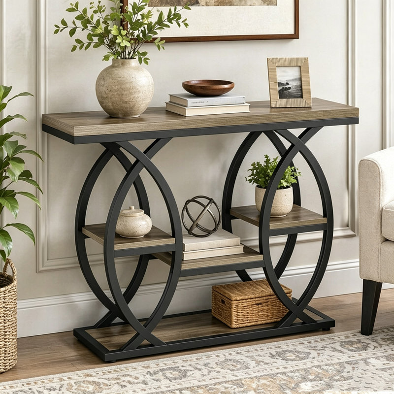 Table d'entrée classique, console pratique, Gris