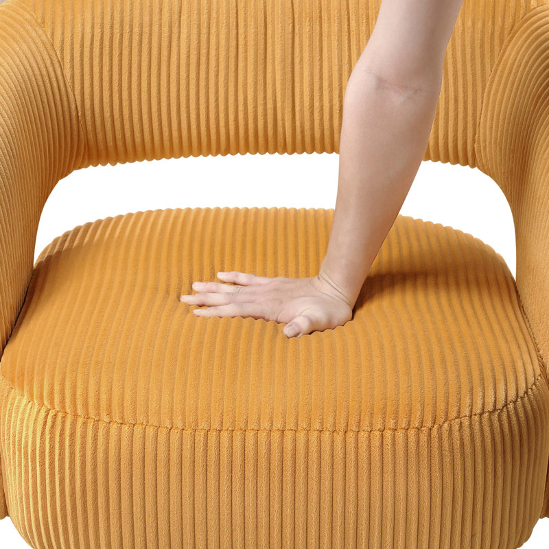 Fauteuil d'appoint pivotant moderne et luxueux, Jaune