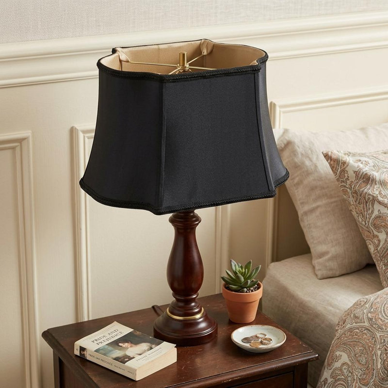 Abat-jour 14 po noir avec doublure bronze, Noir / bronze, H 9 po x l 14 po x P 8,9 po