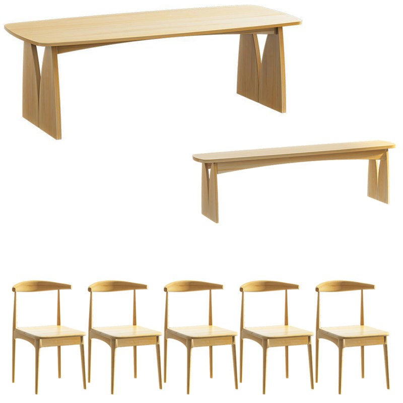 Creative Japanese style solid wood table set