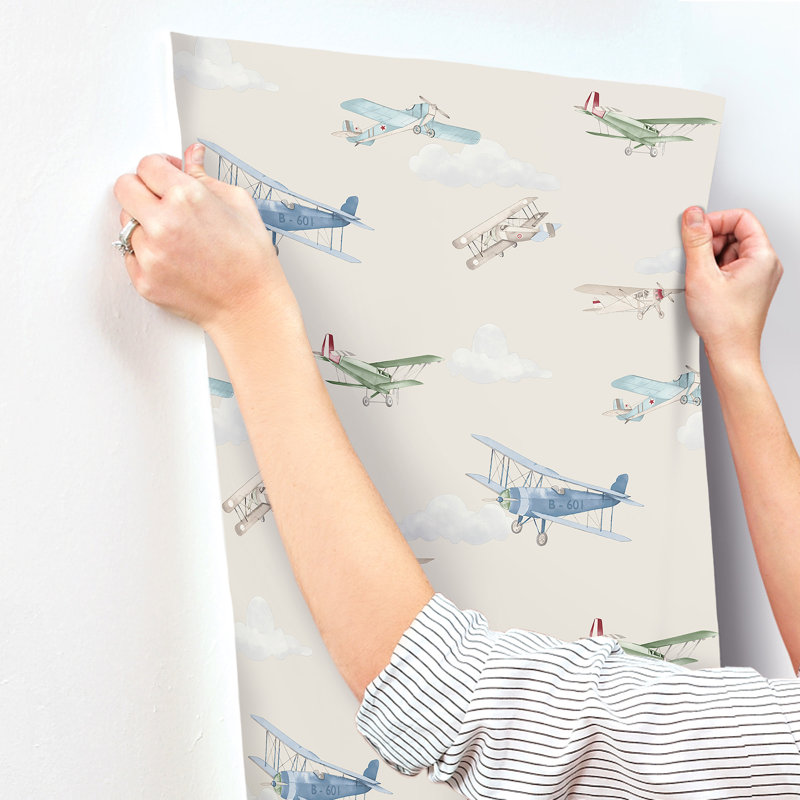 Papier peint Airplanes Beige Skies, Beige