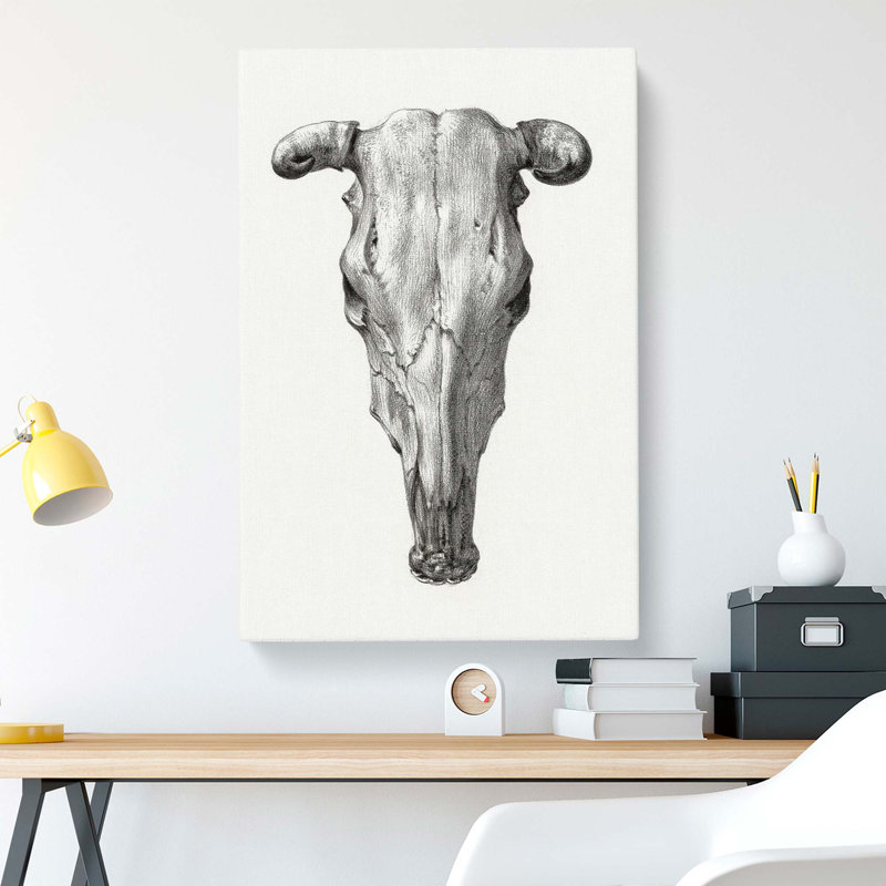 The Skull Of A Cow by Jean Bernard - Wrapped Canvas Print, 50cm H x 35cm W x 3cm D