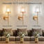 Ensemble de 2 appliques murales à piles en cristal avec abat-jour en cristal, 12 lampes RVB et 3CCT à intensité variable avec télécommande pour le couloir du salon
