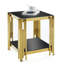 Table de bout carrée avec plateau en verre, table d'appoint