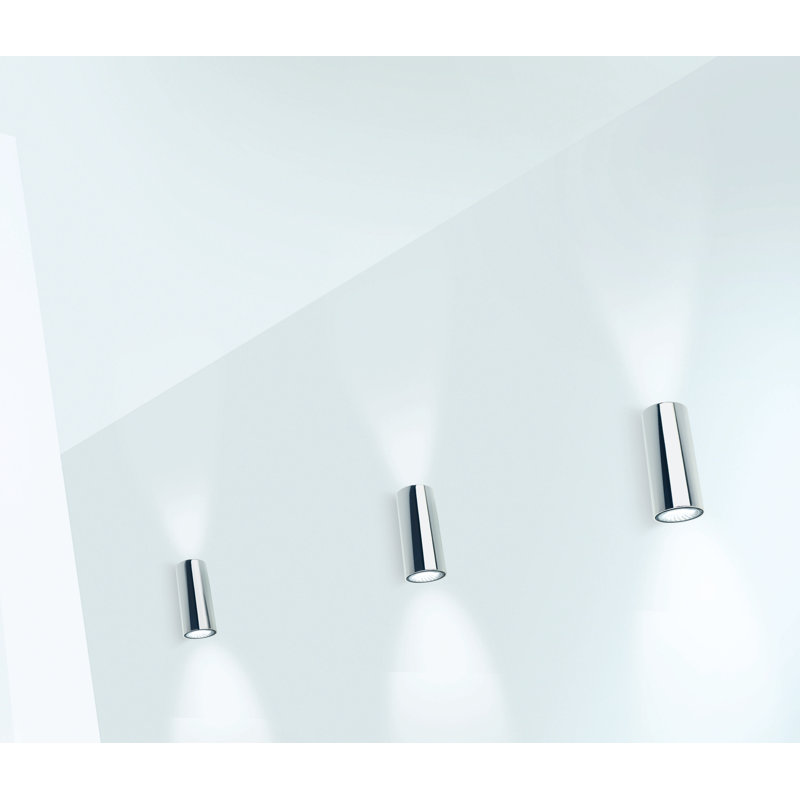 Kronn 2-Light Dimmable Flush Mounted Sconce, Chrome