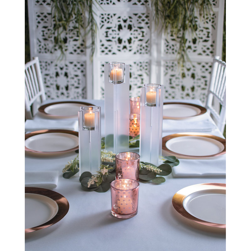 13.9'' H Plastic / Acrylic Tabletop Candlestick