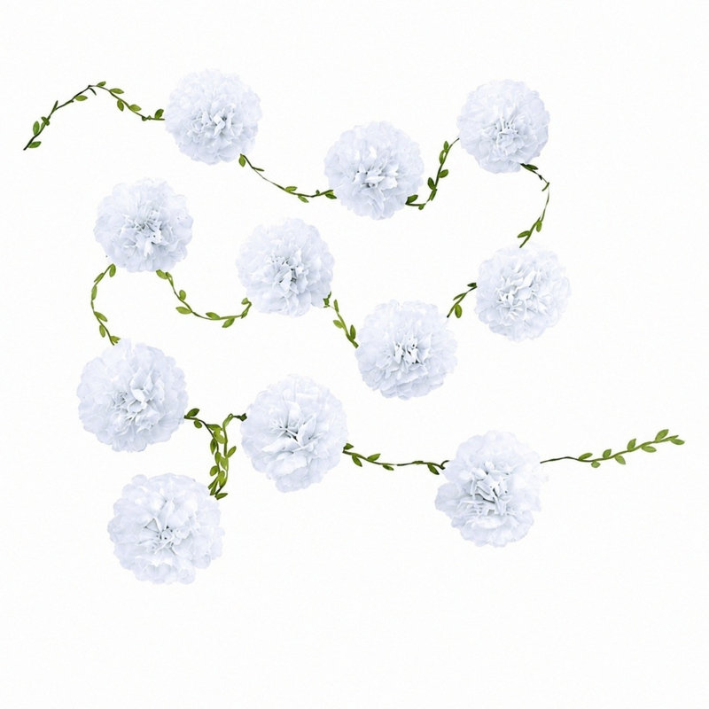 4PCS Tissue Paper Pom Pom Garlands, Paper Flowers Decorations for Wall, Birthday, Baby Shower, Wedding Engagement, Bridal Shower, Spring Summer Party Decorations