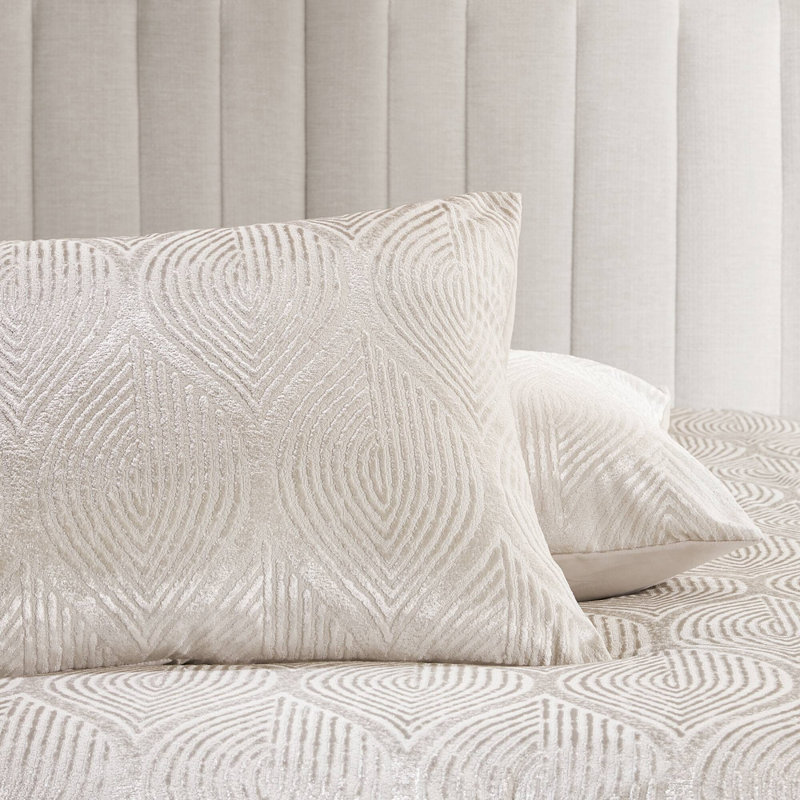 Ensemble d'édredon 10 pièces en jacquard pour très grand lit, Champagne