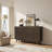 Sideboard Coffee Bar Cabinet, Fluted Buffet, With Doors, Adjustable Shelves, Wood Legs-766973892