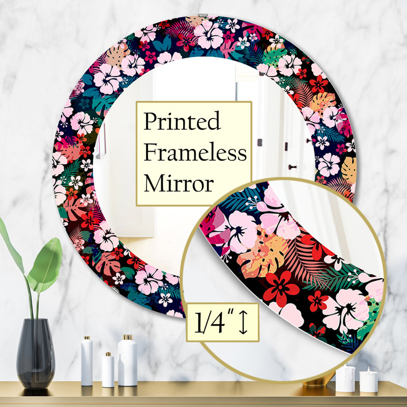 Miroir mural éclectique Obsidian Bloom, H 31,5 po x l po