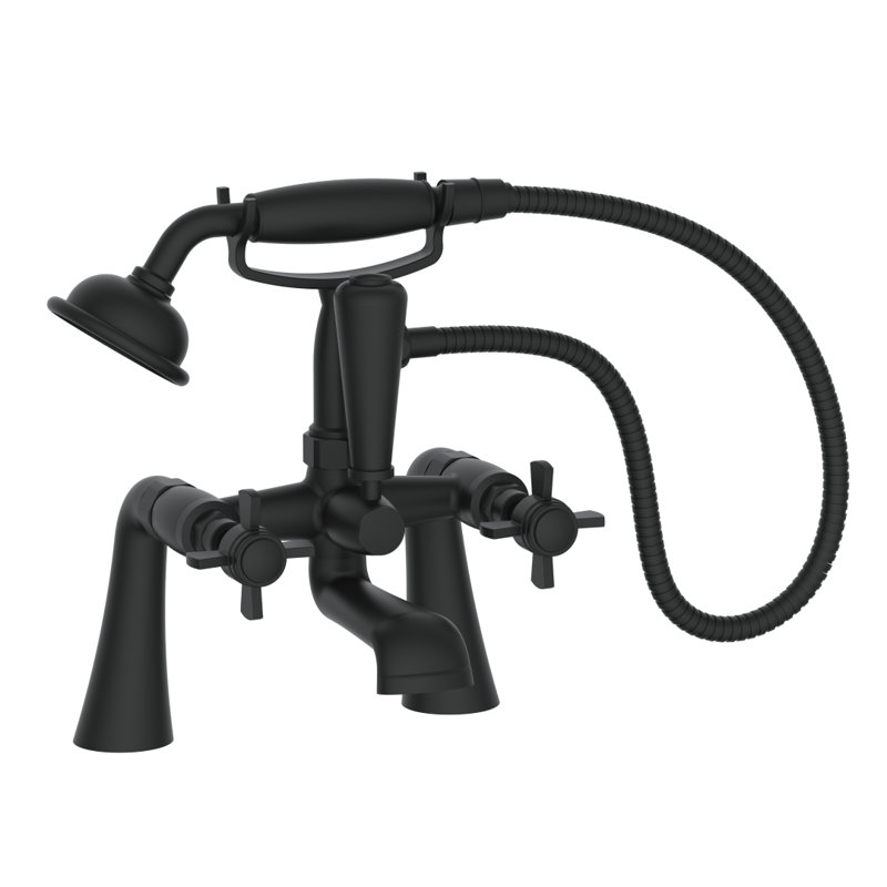 VeeBath Regency Traditional Bath Shower Mixer Tap with Kit, Matte Black