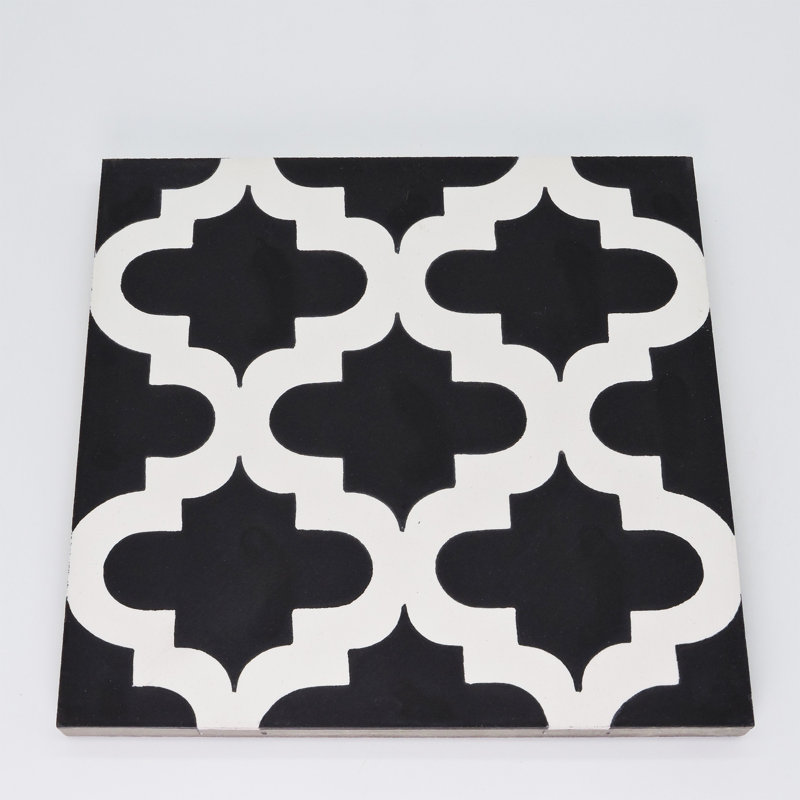 8 in. x 8 in. Tile, Black/White