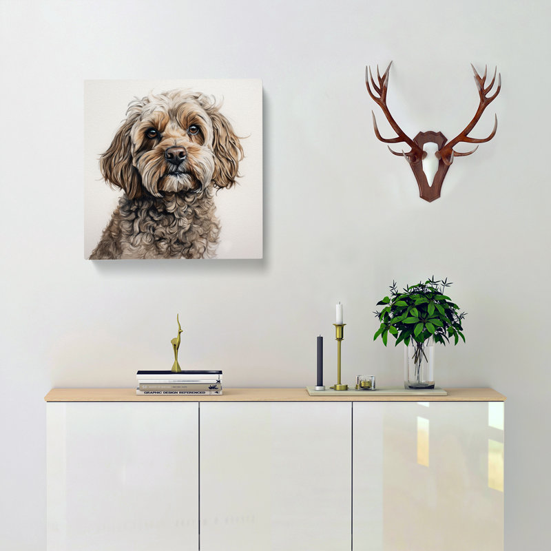Cockapoo Drawing - Wrapped Canvas