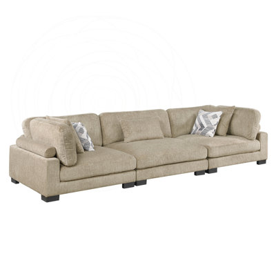 Modular 3-Seater Sofa with Adjustable Backrest and Reversible Cushions