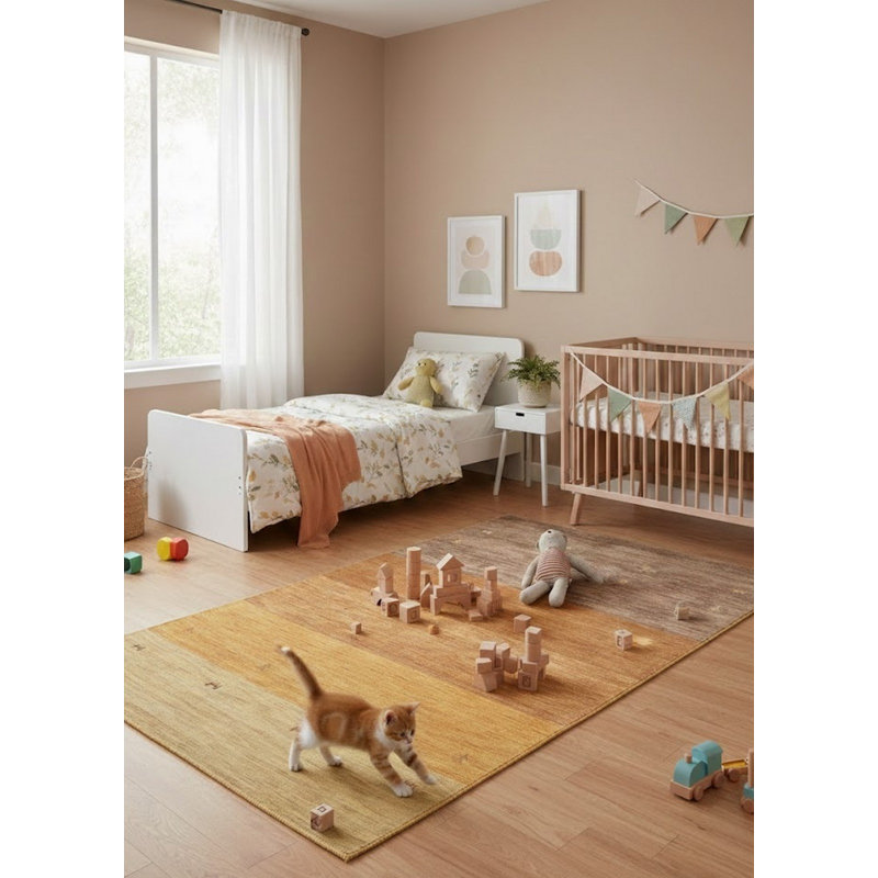 Performance Wool Striped Indoor Rug, Rectangle 5' x 8'