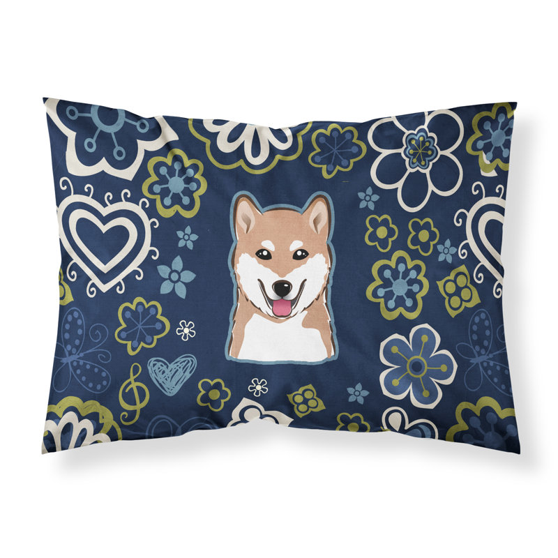 Taie d’oreiller floral, Shiba Inu