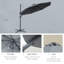 Atasha 300cm Lighted Cantilever Parasol with Crank Lift , Counter Weights Included