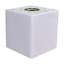 White Tufted Leather & Steel Tissue Box Cover