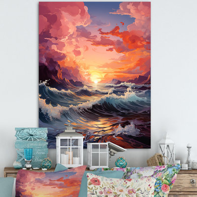 «Horizon's Embrace Photorealistic Sunset III - Sunset», art mural