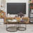 Nesting Coffee Table 2 Pieces, 27.6Inch Round Industrial Wood Style With Solid Metal Base For Living Room Bedroom Lawn (Brown Tables 2Pcs, Look Steady Frame Yard-1792918131
