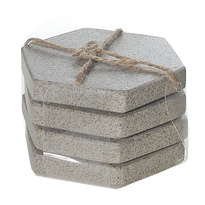 4 pièces Terrazzo Stone Hexagon Coaster 4X4
