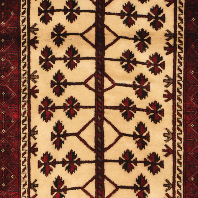 Tapis ivoire / rouge Lakim