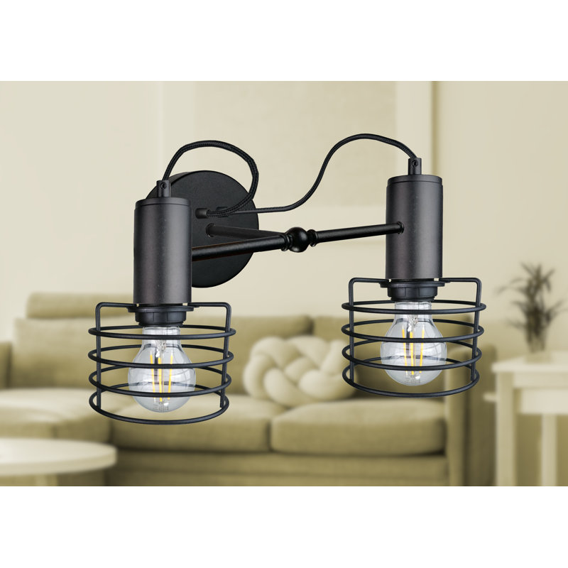 Odenville Steel Armed Sconce, Black, Black