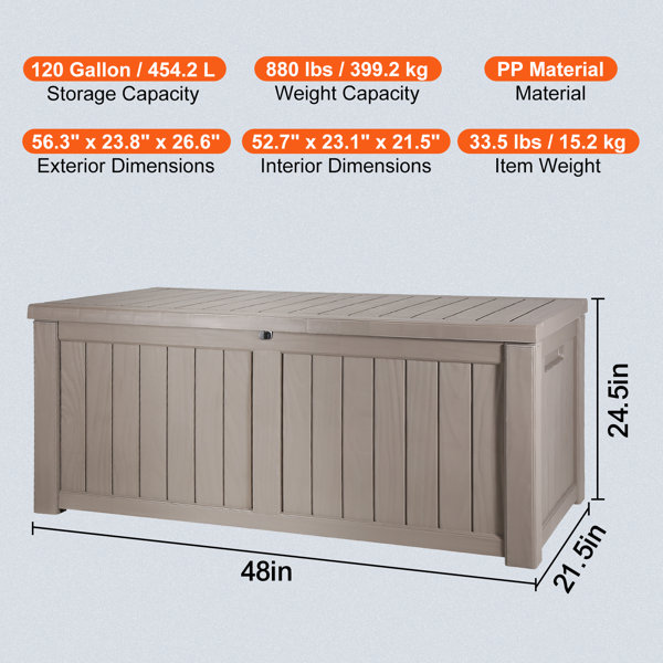 SKU: OB-DB001 - 120 Gallon Plastic Outdoor Storage Deck Box – MAS OUTLET