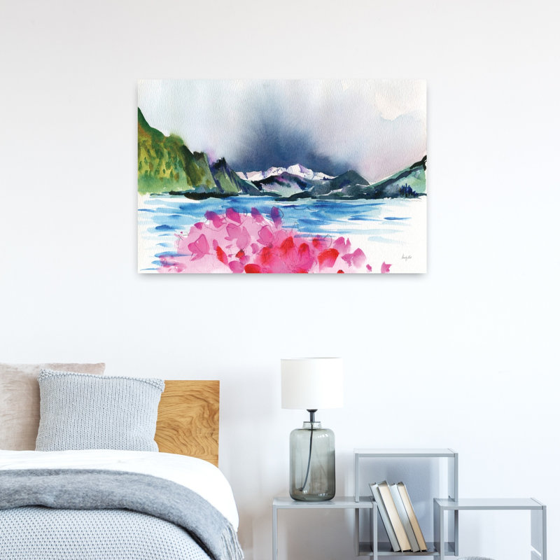 Art mural abstrait contemporain Moody Cove, H 24 po x l 36 po