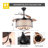 42" Black Invisible Ceiling Fan with Light and Remote Control, Reversible DC Motor, 6 Speeds, Timer