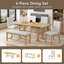 Ensemble de table de salle à manger extensible Farmhouse 6 pièces avec rallonge de 18 po, chaises et banc rembourrés-117598323-117598324