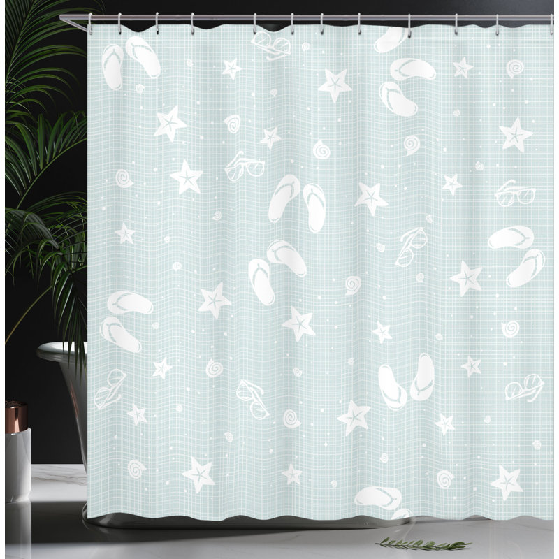 Ensemble de rideau de douche + crochets, H 70 po x l 69 po