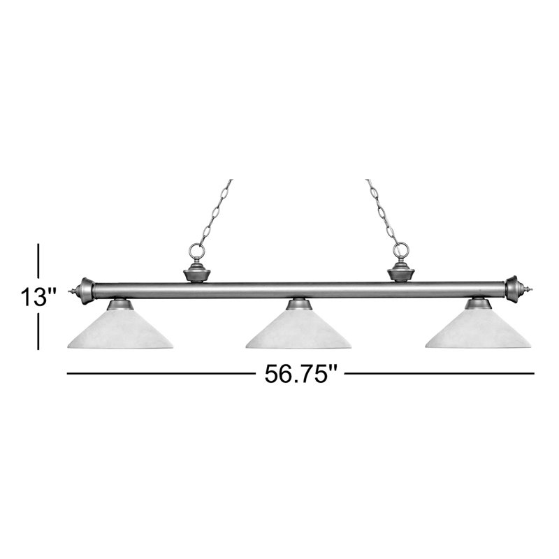 Chevelle 3 - Light Pool Table Lights Pendant, Matte Black, Golden Mottle