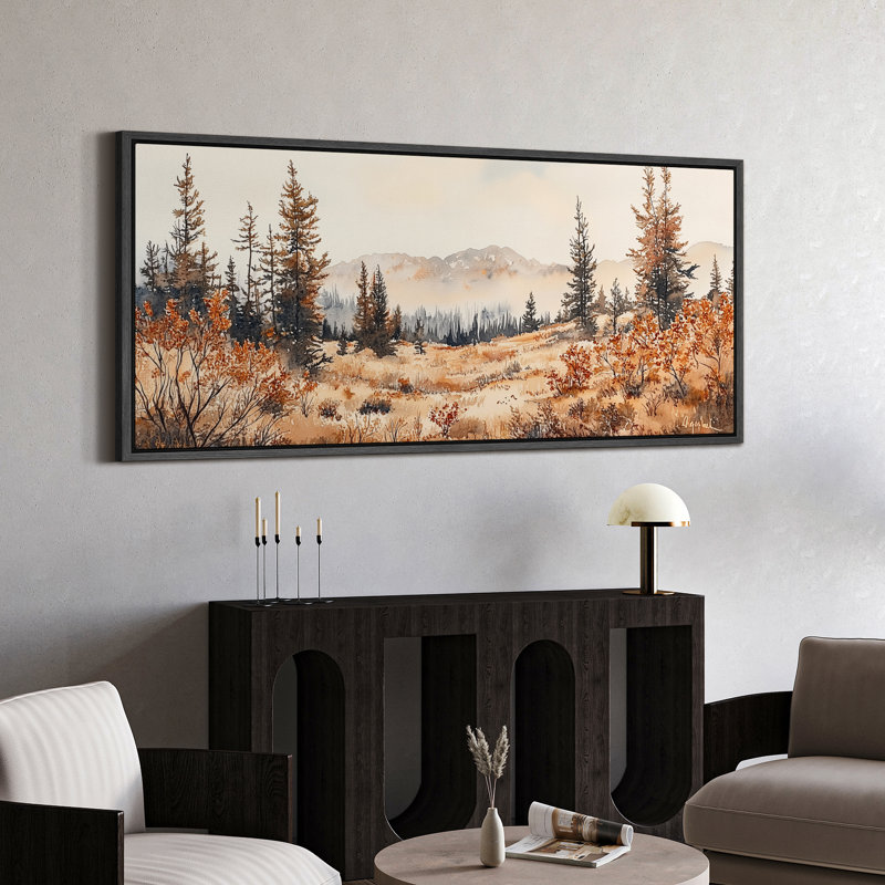 Paysage d'automne - impression sur toile encadrée de décorations murales surdimensionnées, H 30 po x l 60 po