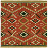 Wool Southwestern Area Rug in Red
