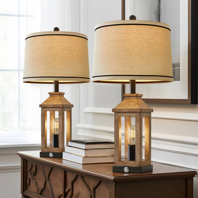 Ensemble de lampes rétro de 23,75 po Roza, convenant au salon, à la salle d'étude, à la chambre à coucher et au chevet