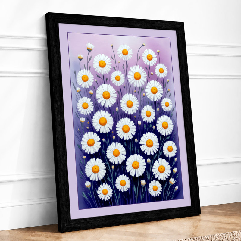 Daisy Bouquet Botanical - Framed Print, A3 - 42.0 x 29.7 cm, Black