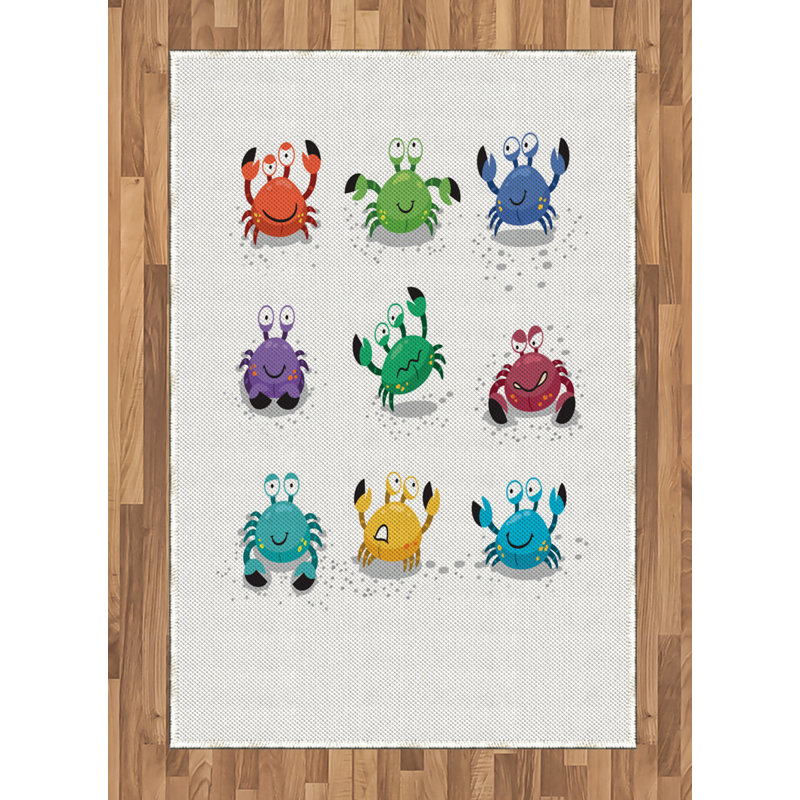 Tapis décoratif Crabs, Rectangle— 4 pi x 5 pi 8 po