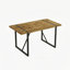 5-Piece Modern Rectangular Wood Dining Set with Geometric Metal Base and Upholstered Chairs-1660502834-1660502832