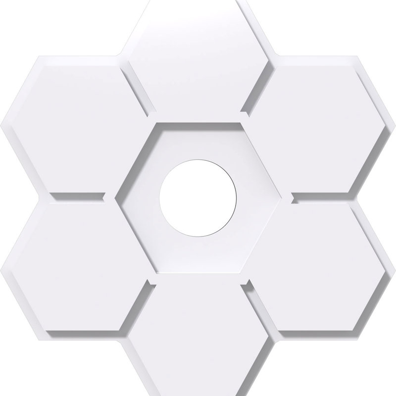 40"OD x 7"ID x 14"C x 1"P Daisy Architectural Grade PVC Contemporary Ceiling Medallion, 40" H x 40" W x 1" D
