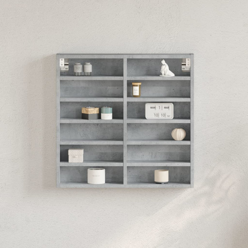 Roenick Floating Shelf, 58cm H x 60cm W x 8.5cm, Concrete Grey