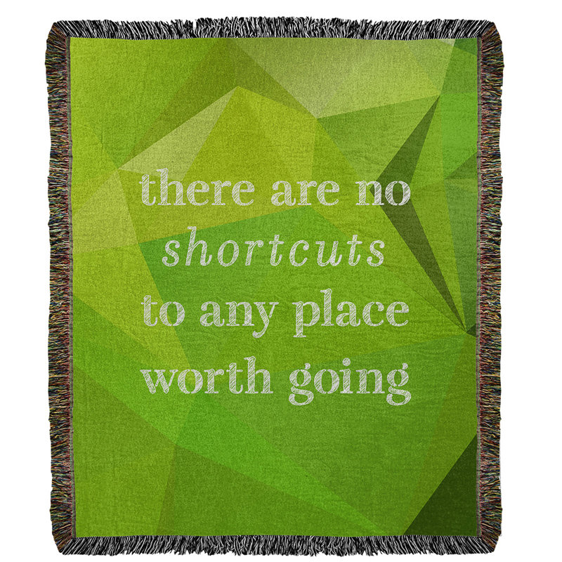 Hand Woven Throw Blanket, 52" L x 37" W, Peridot