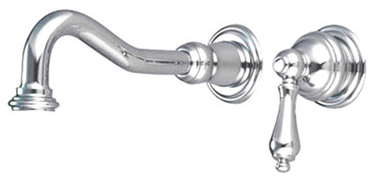 Vintage Wall Mounted Bathroom Faucet, Polished Chrome