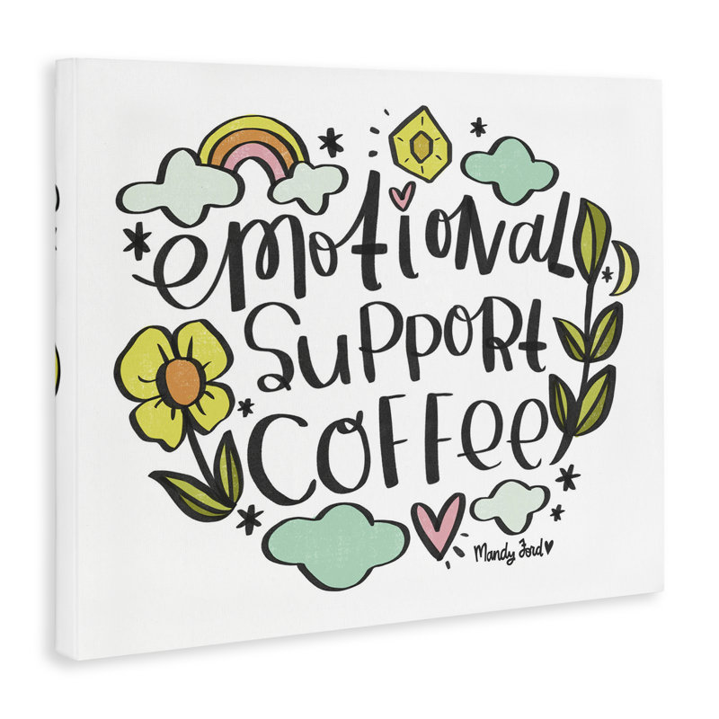 Motif de soutien, toile de café, design par Mandy Ford Art + Illustration, H 16 po x l 20 po