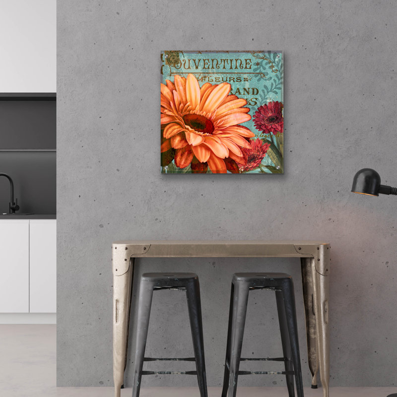  «Rouge from the garden 2» par Art Licensing Studio, art mural en verre acrylique, 24 po x 24 po, H 24 po x l 24 po