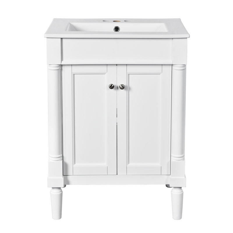 Meuble-lavabo 24 po avec lavabo supérieur, Blanc